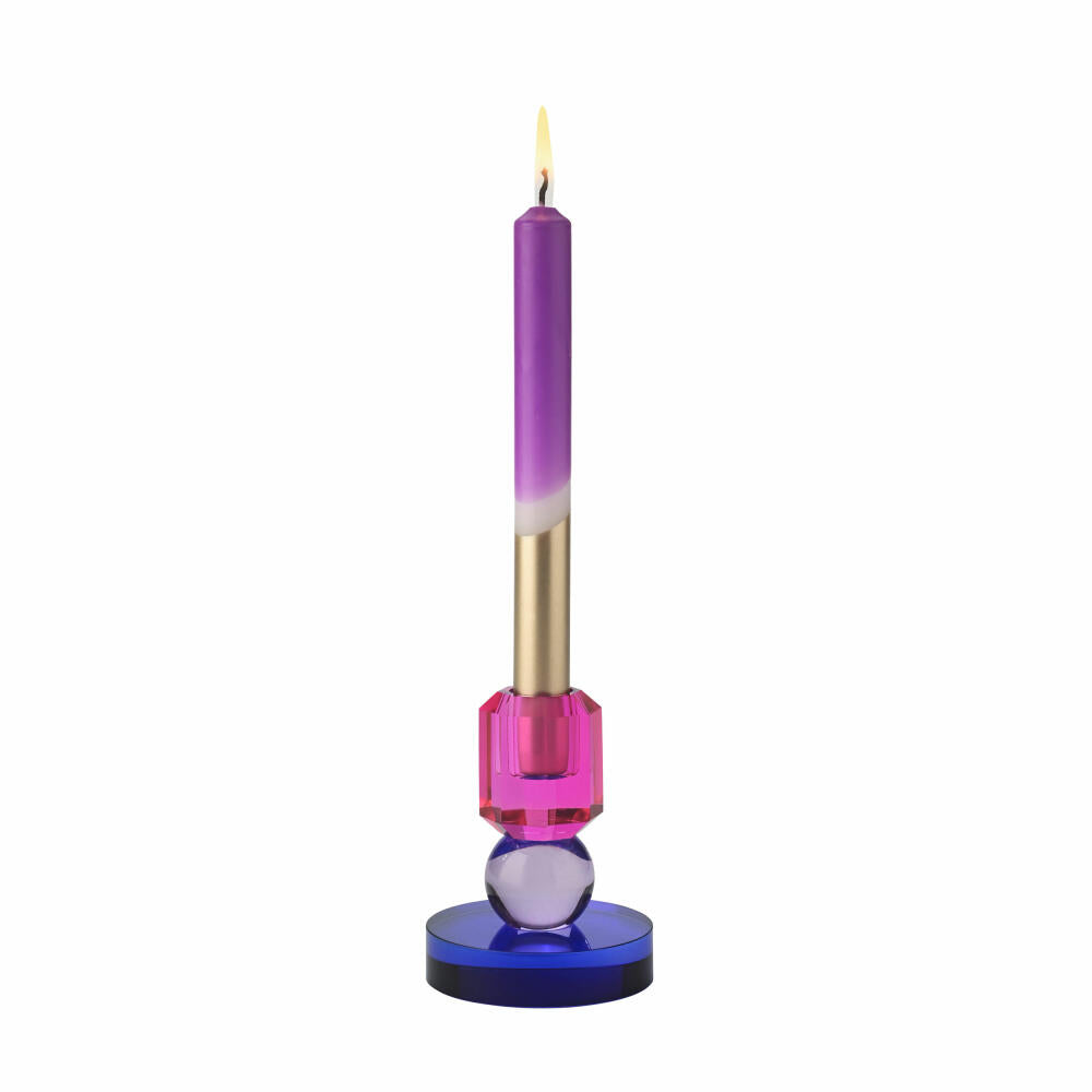 Gift Company Candle Holder Sari 1 Ball, Candlestick, Glass, Pink / Lilac / Purple, H 10.5 cm, 1163301020