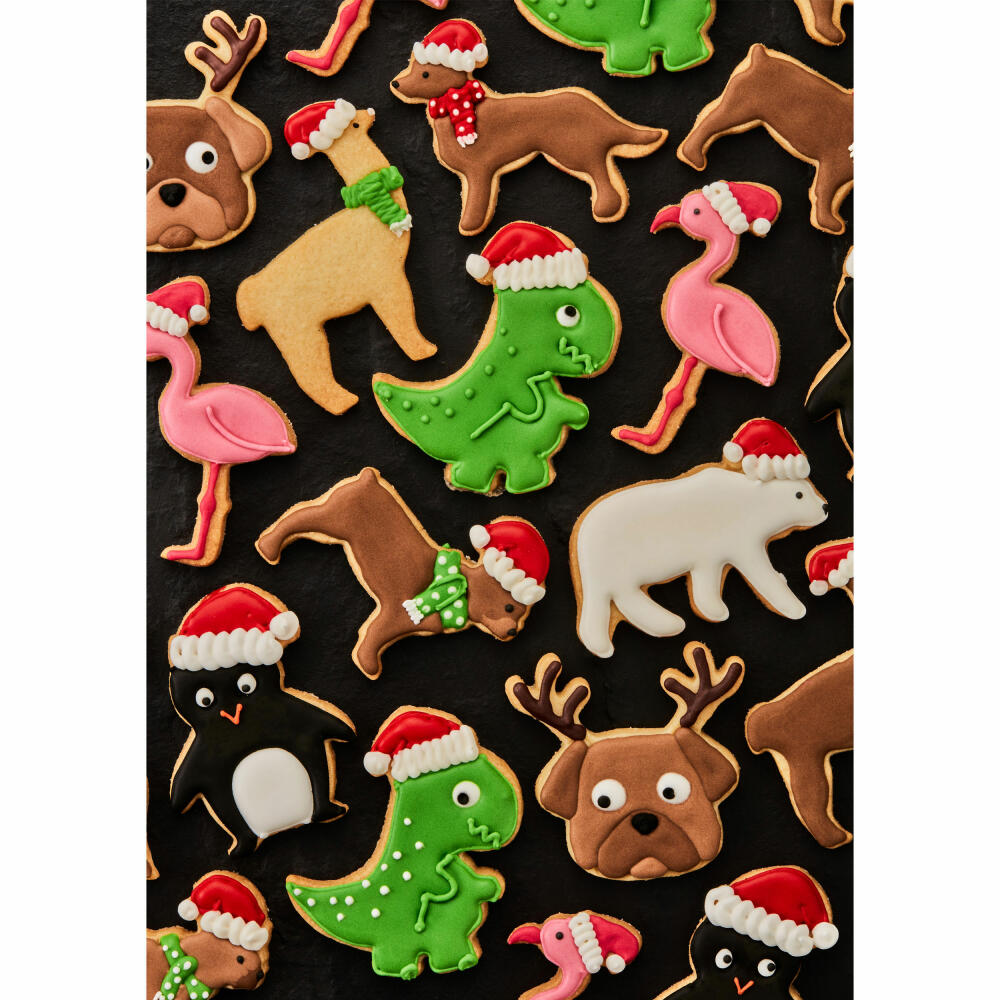 Birkmann cookie cutter Christmas T-Rex, with internal embossing, cookie cutter, cookie mold, biscuit, cookies, stainless steel, 7 cm, 199477