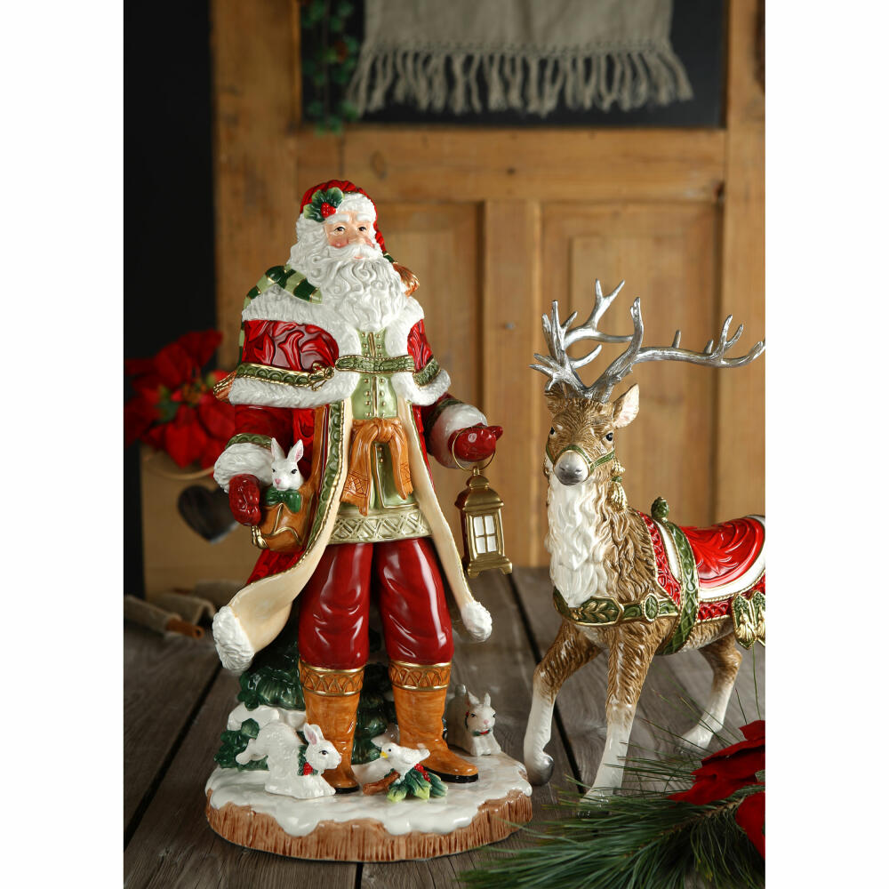 Goebel figurine Fitz & Floyd Santa with gift, stoneware, colored, 32.5 cm, 51001721