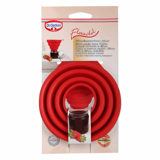 Dr. Oetker Flexxible Silikon-Einmachtrichter faltbar, Küchenhelfer, Platinsilikon, 1931