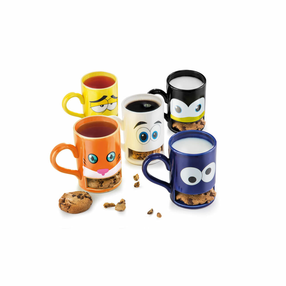 Donkey Products Keks-Becher, Mug-Monster mit Keksfach, Keksbecher, Tasse, Becher, Blau, 250 ml, 210322