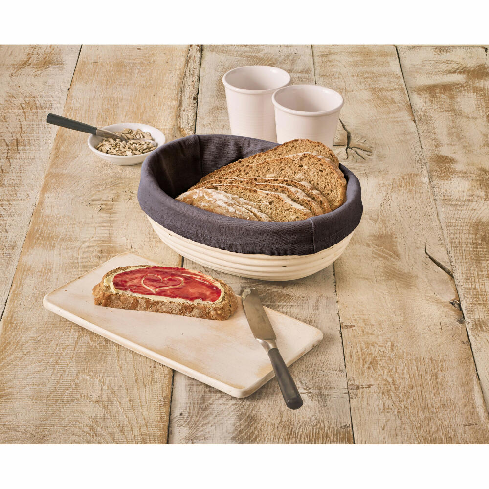 Birkmann Laib & Seele Bezug für Gärkörbchen Oval, passend für Artikel 209077 Körbchenbezug, Baumwolle, Schwarz, 700765