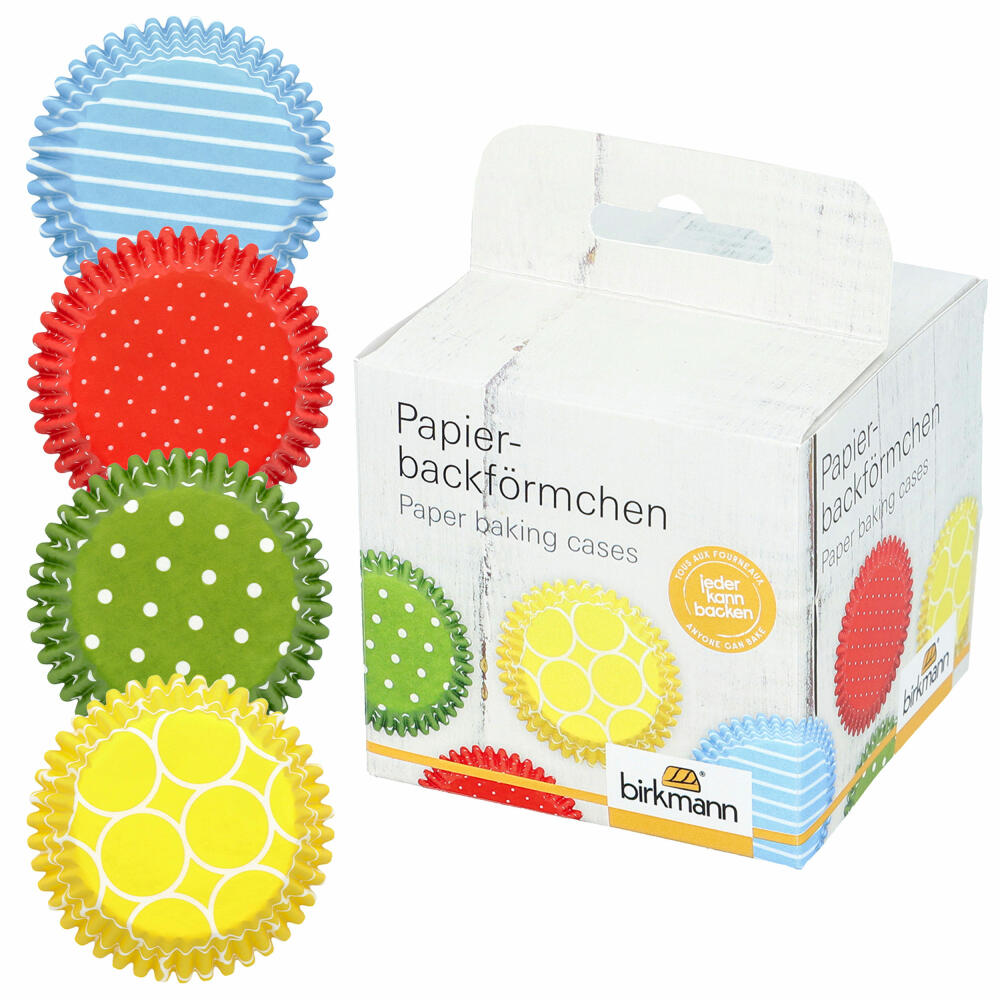 Birkmann Papierbackförmchen, 100 Stück, Backförmchen, Muffinbackform, Muffinform, Gemustert, Ø 7 cm, 444669