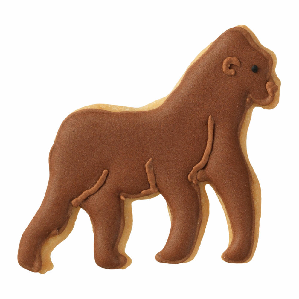 Birkmann Ausstechform Gorilla, Plätzchenform, Ausstecher, Ausstechform, Keks Form, Edelstahl, mit Innenprägung, 6,5 cm, 198098