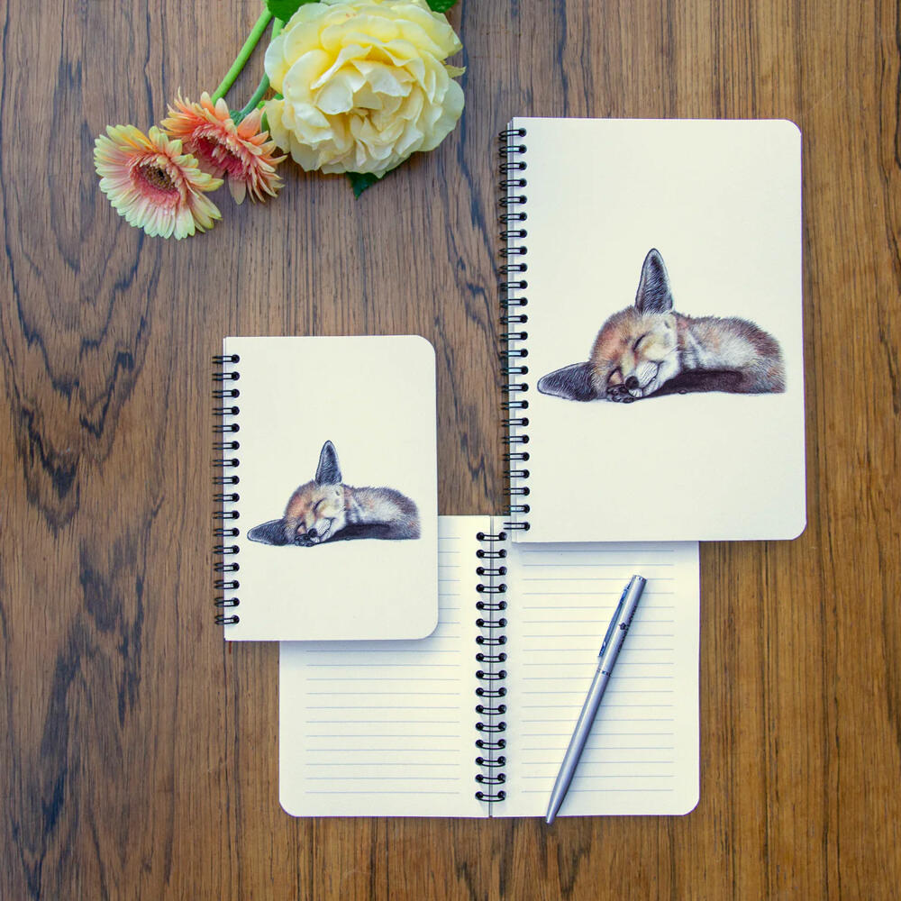 Charlotte Nicolin Notepad A5 Felix, Hardcover Spiral Notebook, 50 lined pages, 100 g paper, SNPA59119