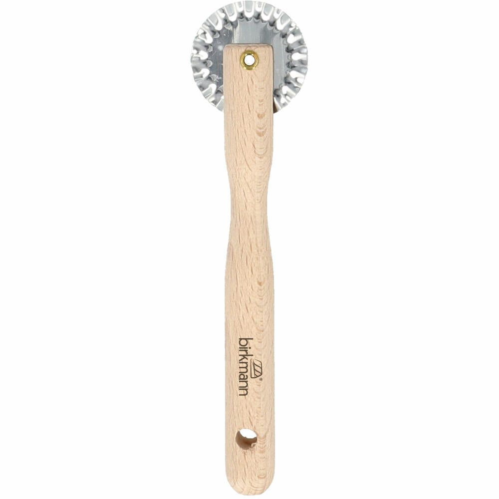 Birkmann Cause We Care Teigrädchen, Teigschneider, Teigrad, Teigtaschenrad, Metall / Buchenholz, 15 cm, 889453
