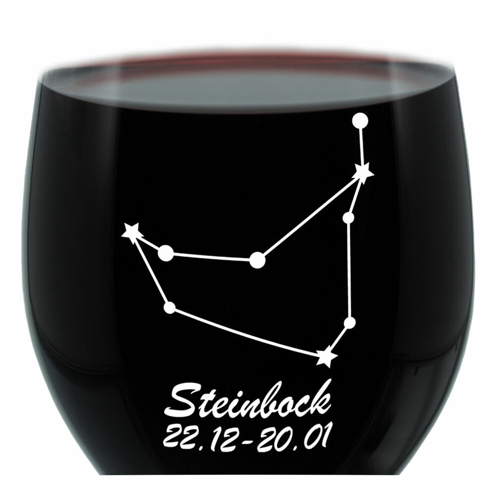 Leonardo Weinglas 400 ml, Motivglas, Sternbild Steinbock, Geschenk, Stimmungsglas mit Gravur, Moodglas, 22 cm