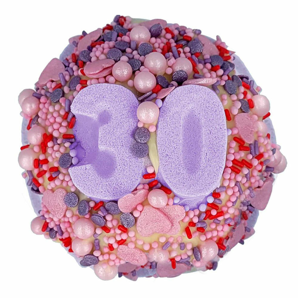Bomb Cosmetics Candle with Bath Bomb Glow Up 30 & Fabulous, Scented Candle, Bath Bomb, Purple, PTHIFAB04