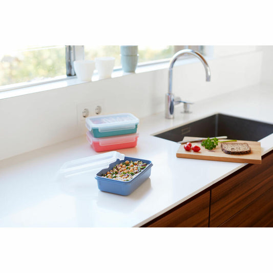 EMSA Clip & Close COLOR EDITION food storage container, storage container, plastic, aqua blue, 0.8 L, N10125