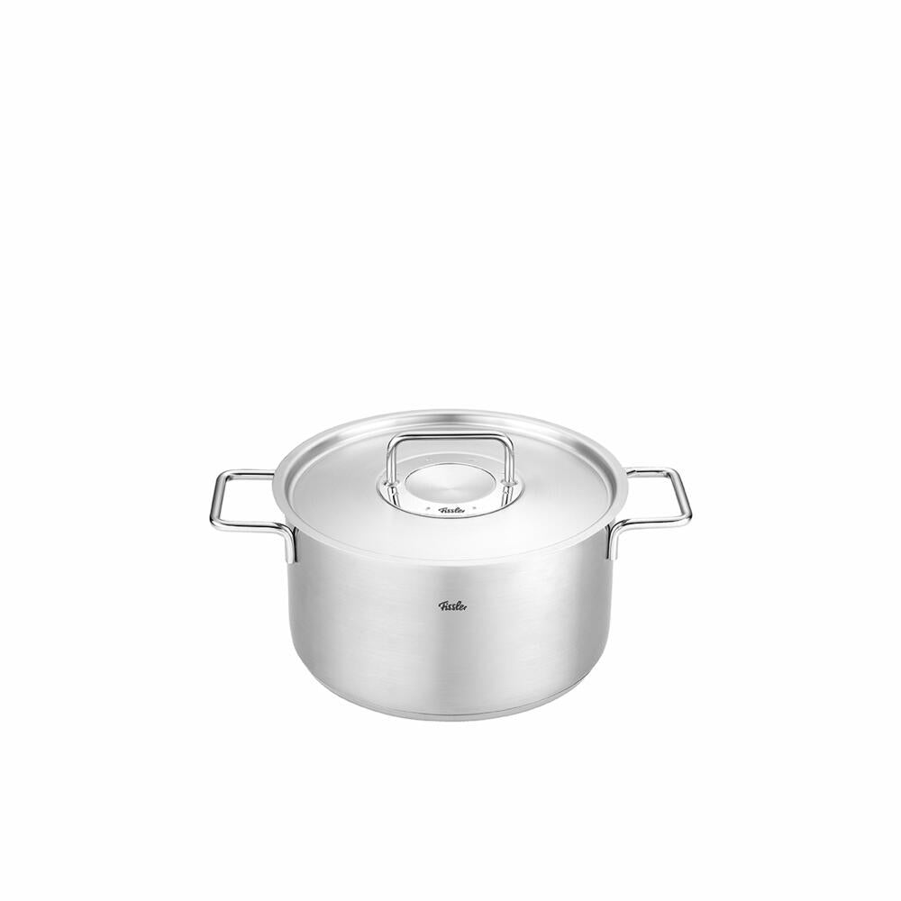 Fissler Kochtopf Pure mit Metalldeckel, Edelstahl 18/10, Silbern, 24 cm, 086-114-24-000