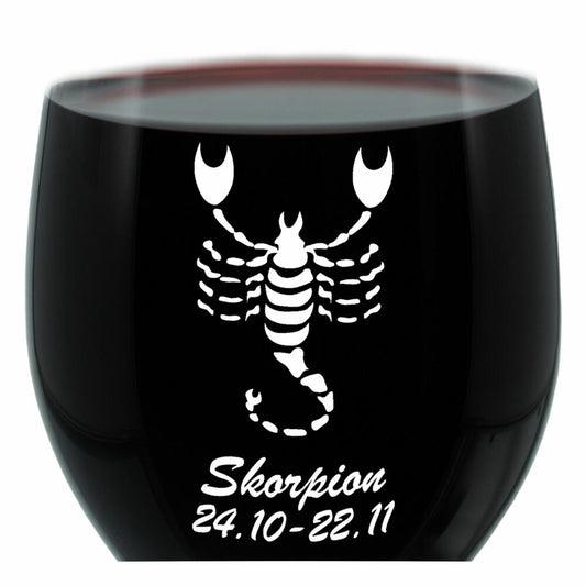 Leonardo Weinglas 400 ml, Motivglas, Sternzeichen Skorpion, Geschenk, Stimmungsglas mit Gravur, Moodglas, 22 cm