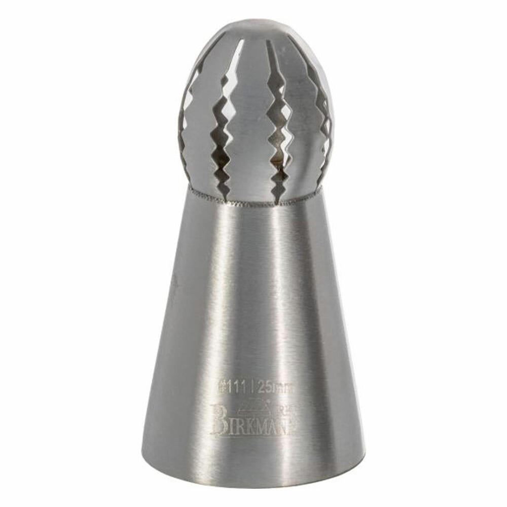 Birkmann Tufftülle Gezackt #111, Spritztülle, Garniertülle, Backzubehör, Edelstahl, Ø 2.5 cm, 411647