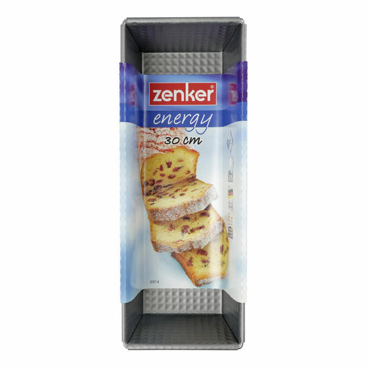 Zenker Energy King Cake Pan, Loaf Pan, Baking Pan, Cake Pan, Non-Stick Classic, Silver / Anthracite, L 30 cm, 6914