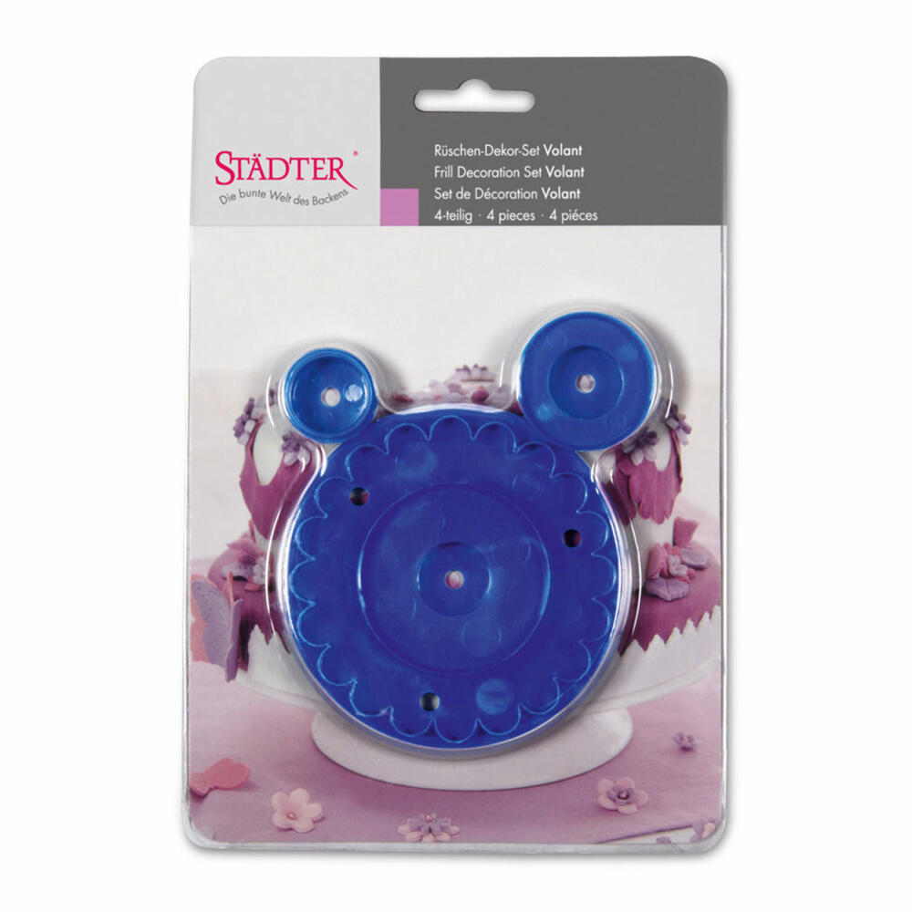 Städter Fondant Embossing Stamp Ruffles Volant Set, 4 pcs., Fondant Stamp, Baking, Cake, Decoration, 171367