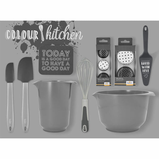 Birkmann Colour Bowl Rührbecher, Rühr Becher, Rührschüssel, Melaminharz, Grau, 1 L, 708082