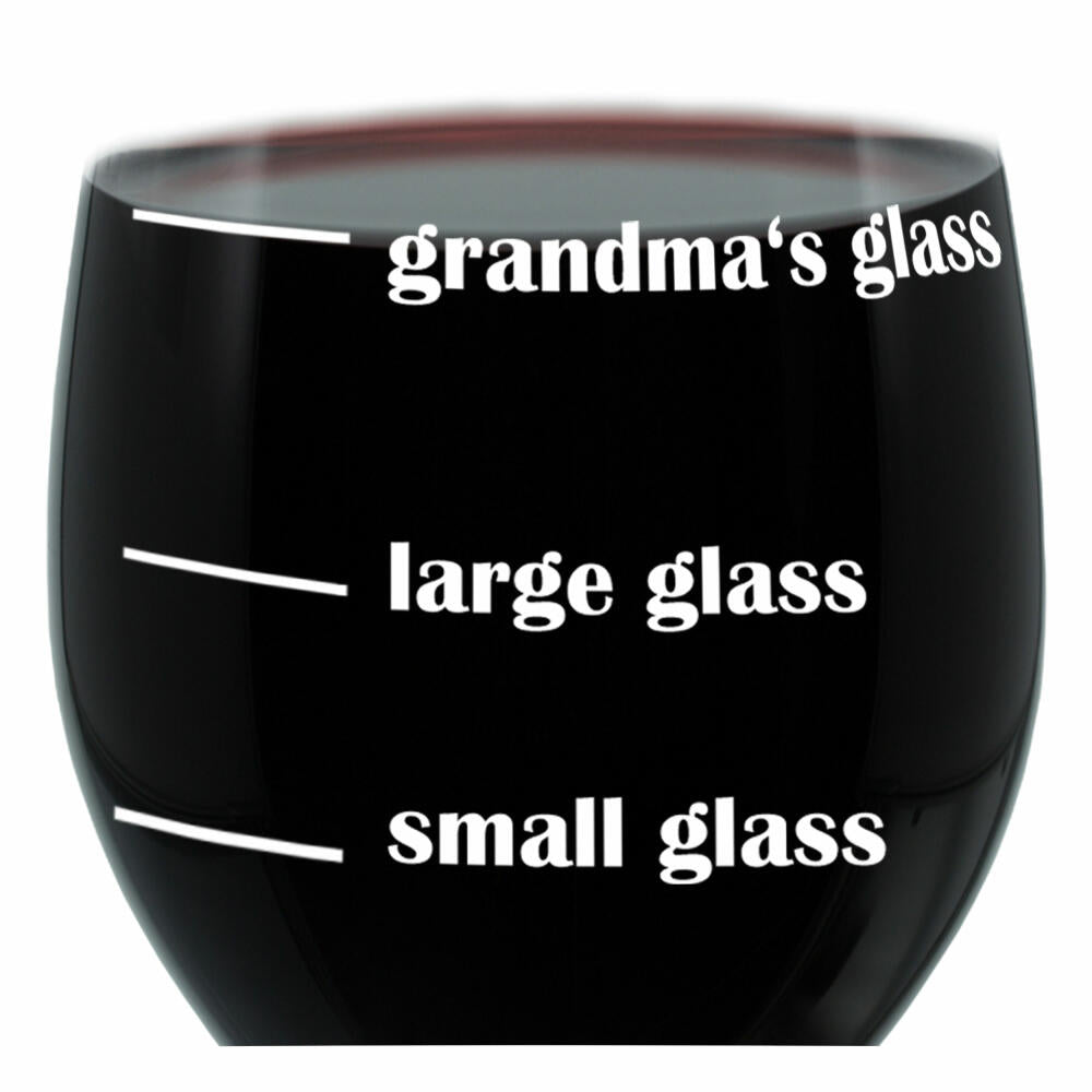 Leonardo Weinglas XL, Grandmas Glass, Geschenk Stimmungsglas mit lustiger Gravur, Mood Wein Glas, 610ml