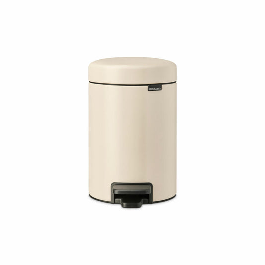 Brabantia Treteimer NewIcon, Abfalleimer, Mülleimer, Stahl, Soft Beige, 3 L, 149887