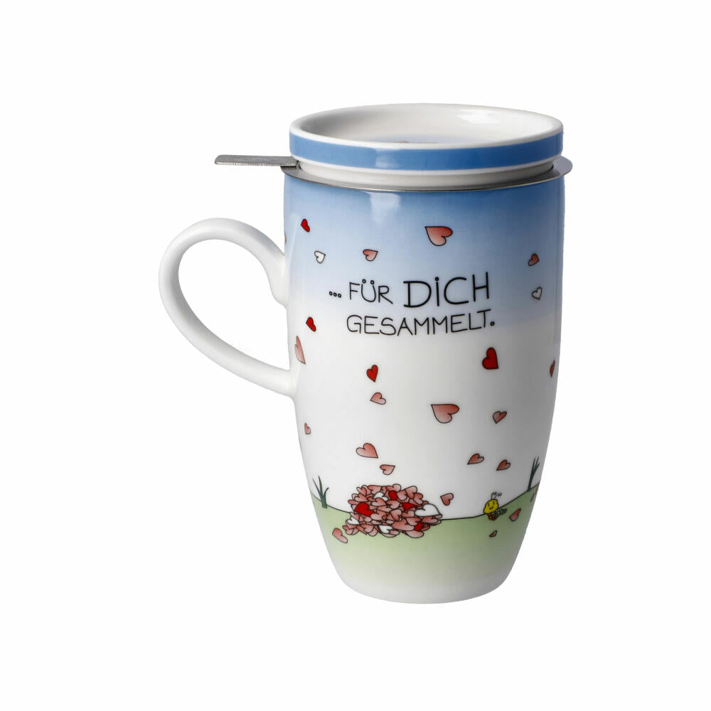 Goebel Teetasse mit Deckel und Sieb Der kleine Yogi - Für Dich gesammelt, Becher, Fine Bone China, Bunt, 450 ml, 54102821