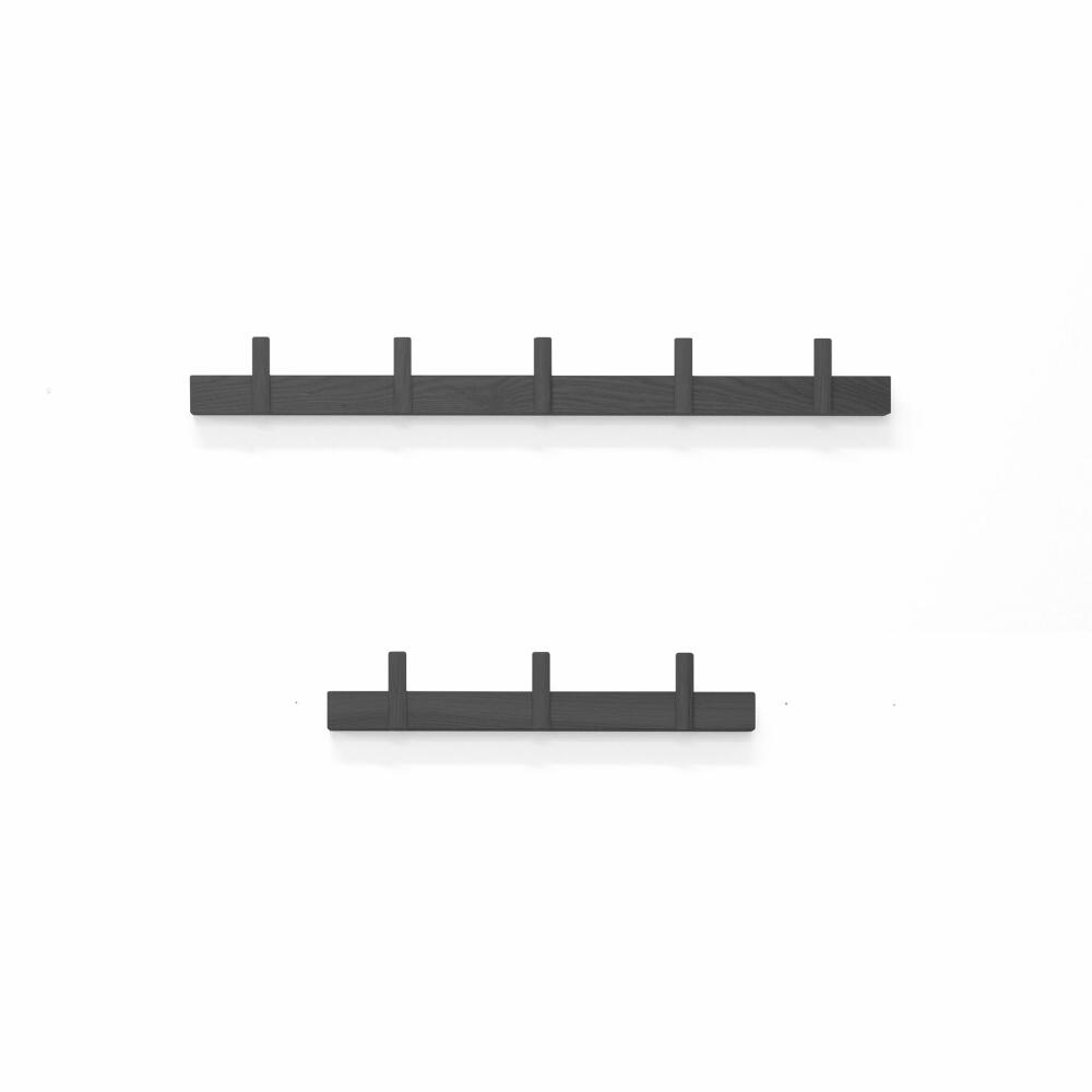 Authentics Wandgarderobe Line Up S, Hakenleiste, Garderobenleiste, Esche, Schwarz, 80999