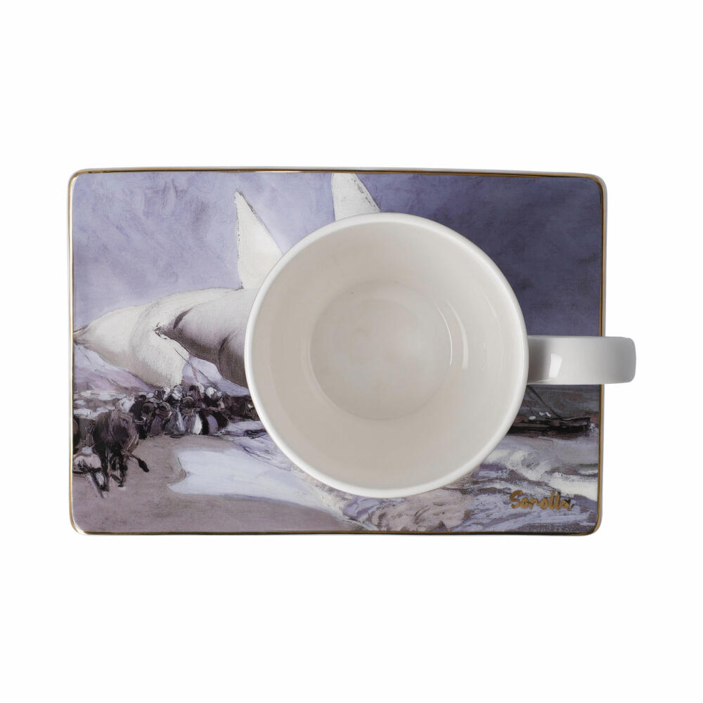 Goebel artist mug Joaquin Sorolla - Sisters on the Beach, cup with saucer, Artis Orbis, Fine Bone China, colored, 350 ml, 67018041