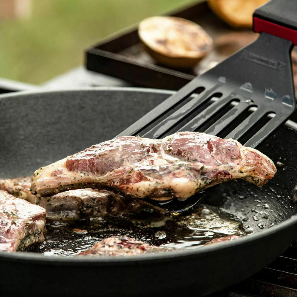 FMprofessional Schlitz-Pfannenwender Presist 3H, Kunststoff, POM, Schwarz-Rot, 29 x 9 cm, 21999