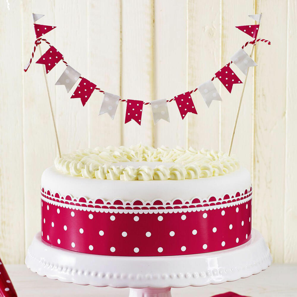 Birkmann CakeCouture Cake Deco-Set, 4-tlg., Kuchendekoration, Tortendekoration, Dekoration, Papier / Holz, Ø 32 cm, 441309