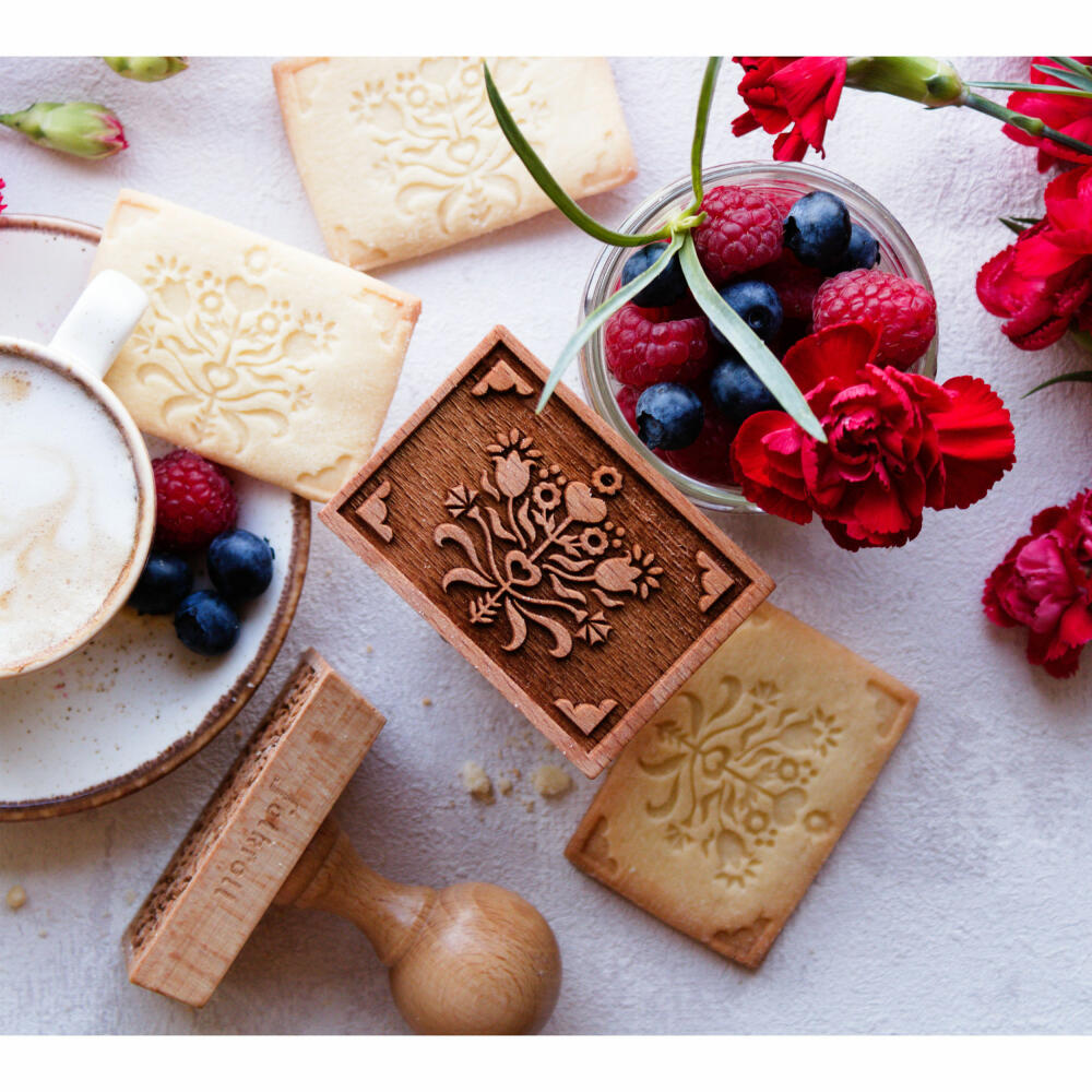 Folkroll Cookie Stamp Magical Christmas, 70x50 mm, Cookie Stamp, Baking Stamp, Biscuit, Stamp, Motif, Beech Wood, 334690