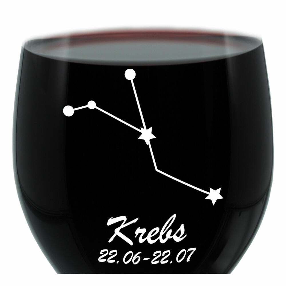 Leonardo Weinglas 400 ml, Motivglas, Sternbild Krebs, Geschenk, Stimmungsglas mit Gravur, Moodglas, 22 cm