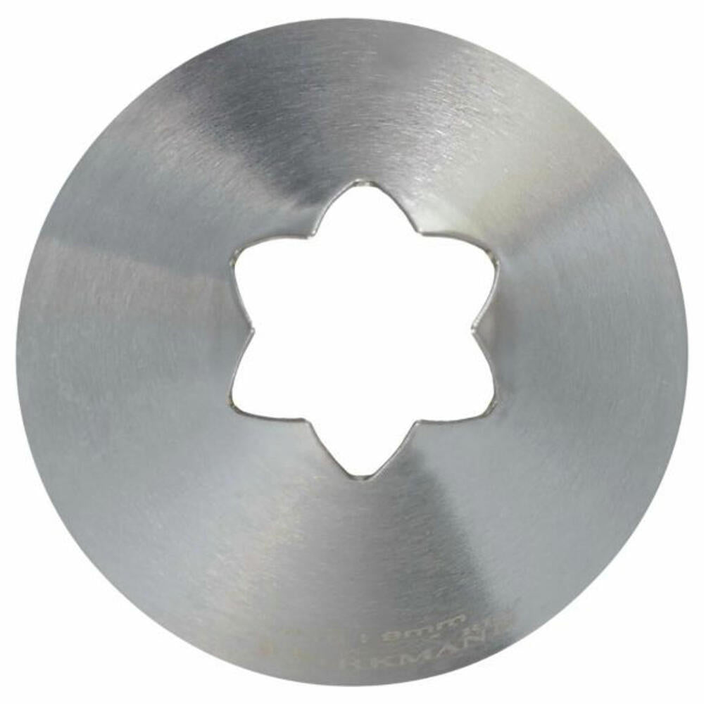 Birkmann star nozzle #15, piping nozzle, decorating nozzle, baking accessories, stainless steel, Ø 0.9 cm, 411227