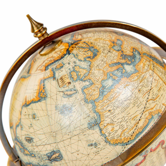 Authentic Models Globus Mini Terrestrial Globe, decorative globe, acacia wood / brass / plastic, GL015