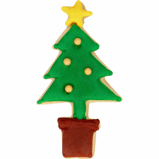 Birkmann Christmas tree cookie cutter, with internal embossing, cookie cutter, cookie shape, biscuit, cookies, stainless steel, 8.5 cm, 198968