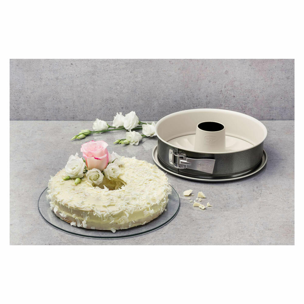 Dr. Oetker Back-Trend springform pan with flat and tube base, baking pan, cake pan, sheet steel with non-stick coating, 4853