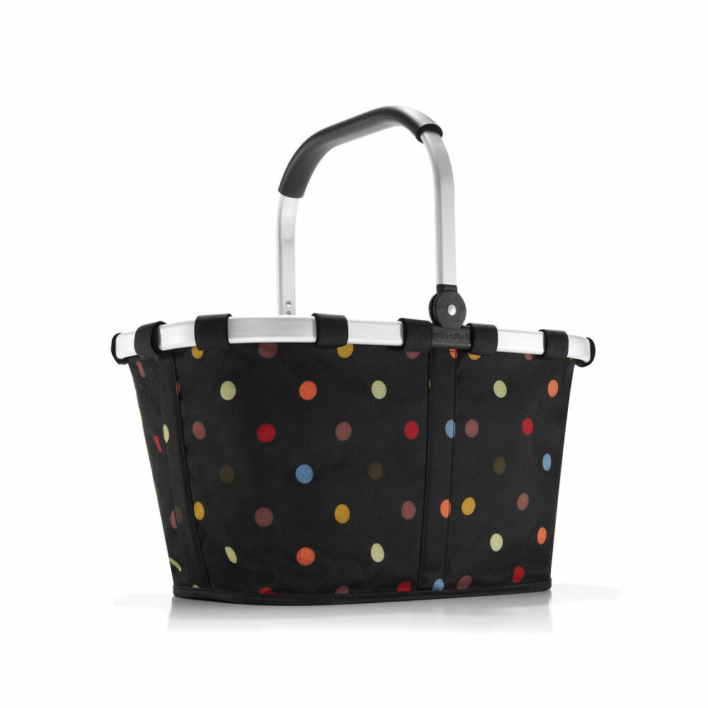 reisenthel carrybag, einkaufskorb, tasche, korb für shopping, dots / schwarz mit bunten punkten, BK7009