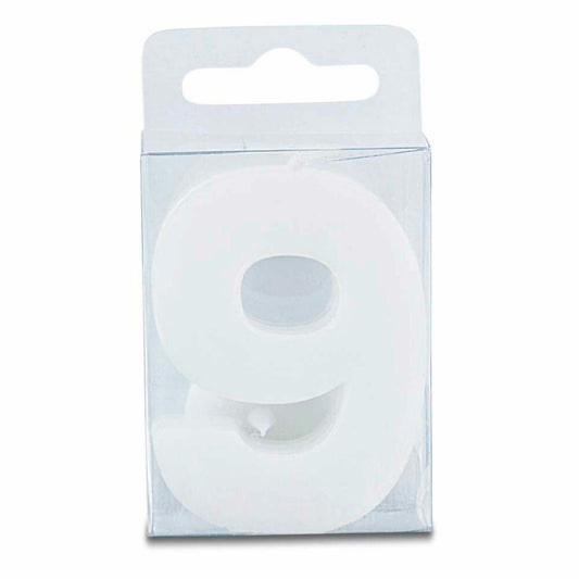 Städter candles number 9, with holder, number, birthday candles, cake candles, birthday, candle, white, 4.5 cm, 910768