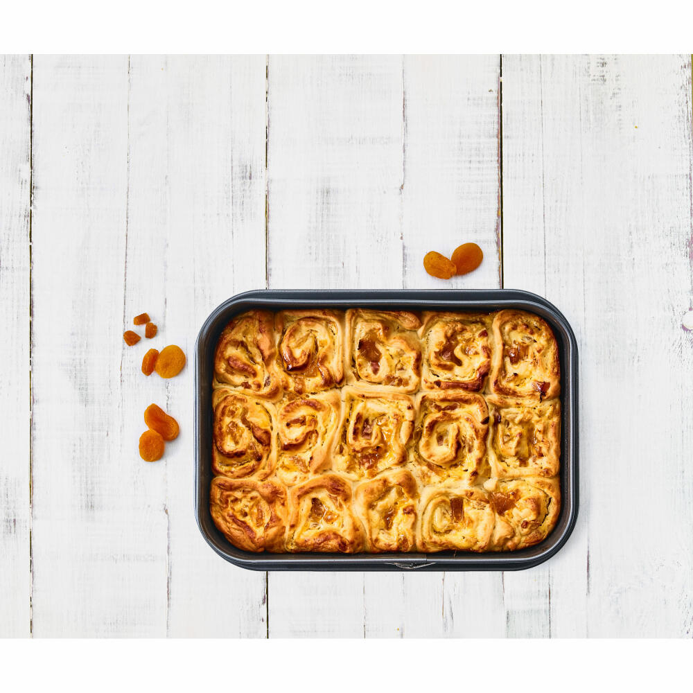 Birkmann Easy Baking Springform Eckig, Backform, Kuchenbackform, Kuchenform, Karbonstahl, 34 x 23.5 cm, 881716