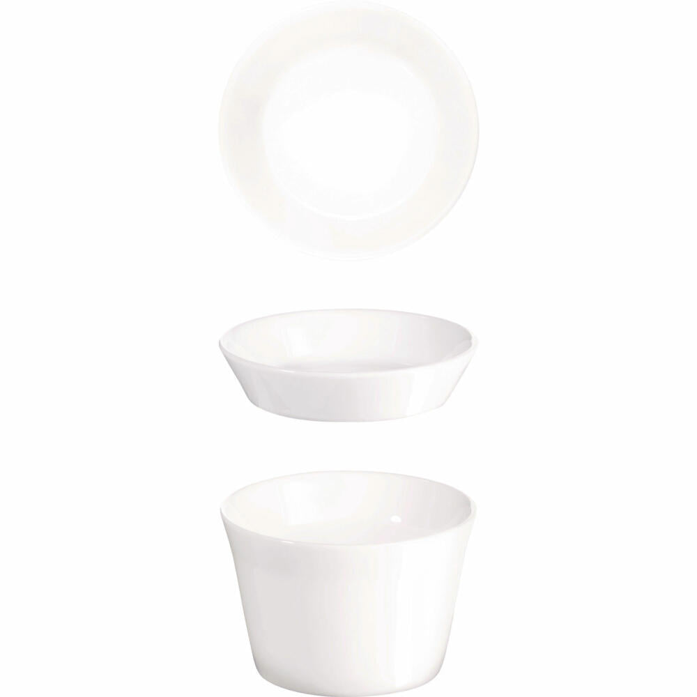 ASA Selection 250°C Mini Souffle Schälchen Rund mit Deckel, Porzellan, Weiß, Ø 5 cm, 52000017