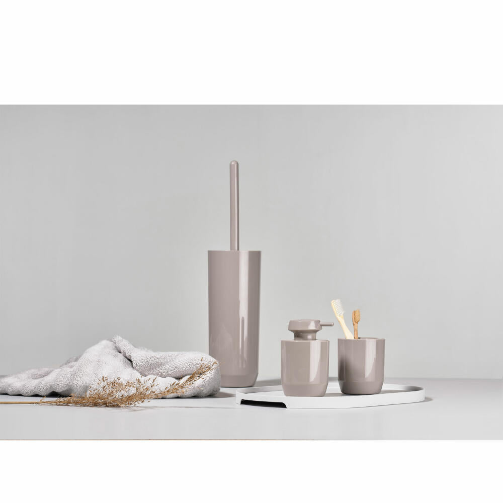 Zone Denmark Zahnbürstenbecher Suii, Zahnputzbecher, Kunststoff, Taupe, H 9 cm, 332185