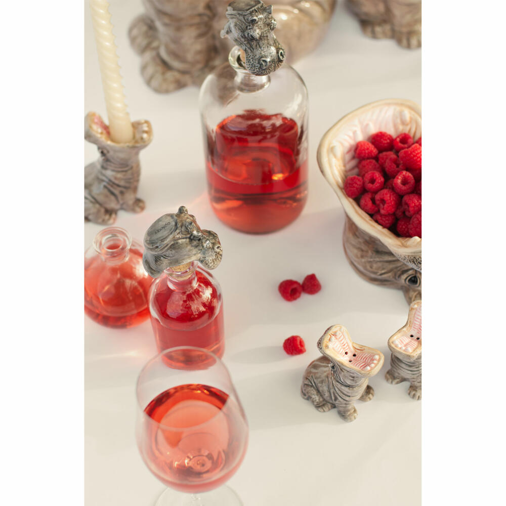 Donkey Products Kerzenhalter 2er Set Hungry Hippos, Kerzenständer, Dolomit, Grau, 11.5 cm, 210736