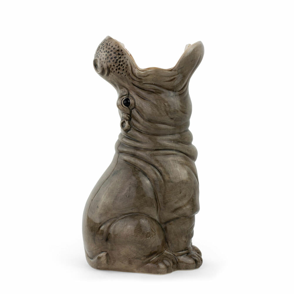 Donkey Products Vase Hungry Hippo, Dekovase, Blumenvase, Dolomit, Grau, 29 cm, 210738