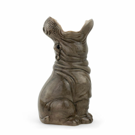 Donkey Products Vase Hungry Hippo, Dekovase, Blumenvase, Dolomit, Grau, 29 cm, 210738