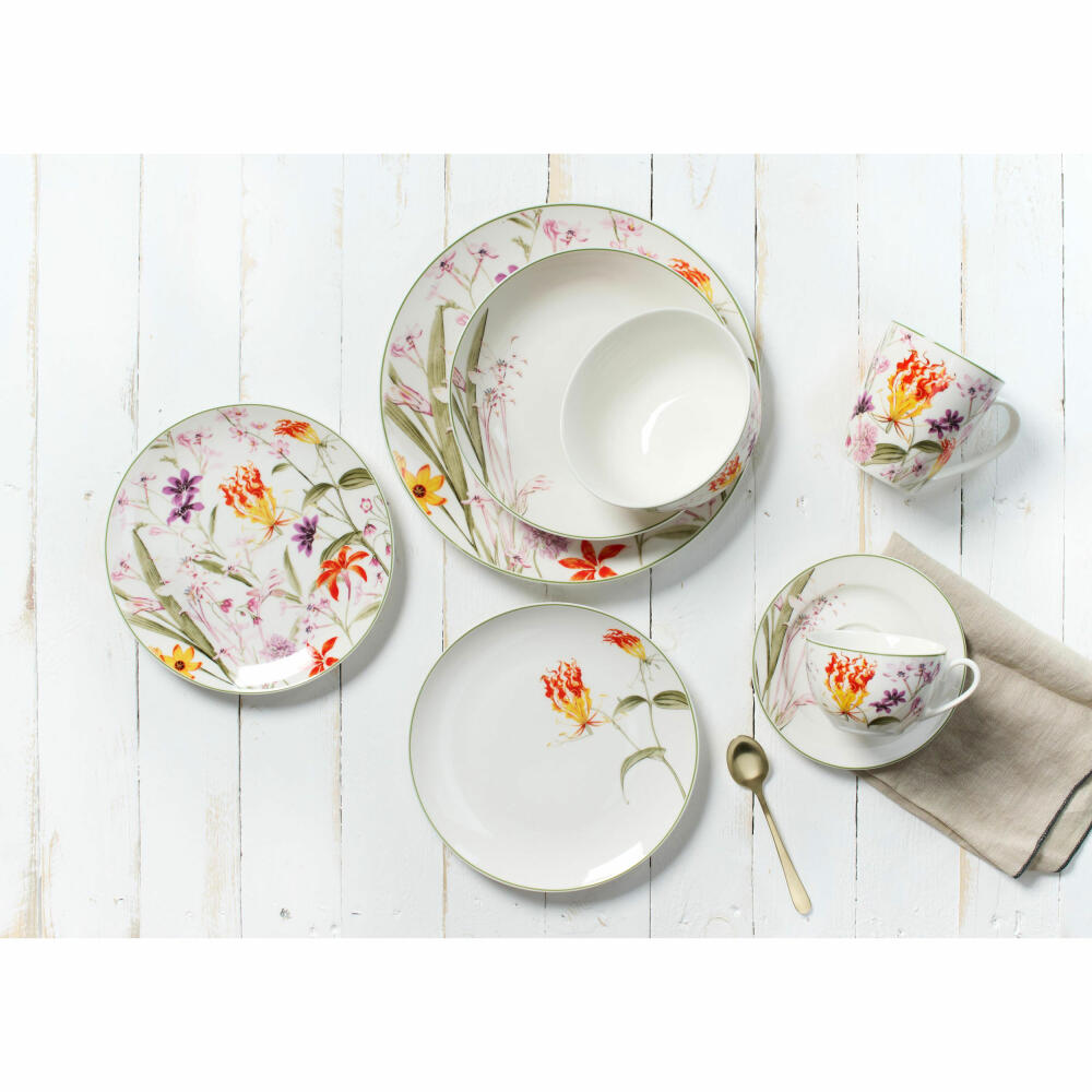 Ritzenhoff & Breker Plate Deep Flora, Dinner Plate, Soup Plate, Pasta Plate, Porcelain, Colorful, Ø 20 cm, 426151