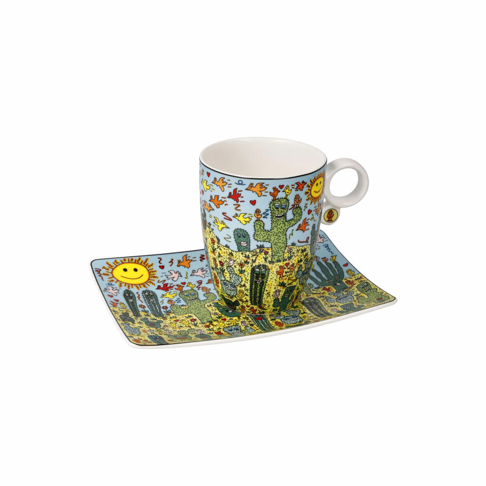 Goebel Künstlertasse James Rizzi - Desert Life, Fine Bone China, Bunt, 0.4 L, 26102781