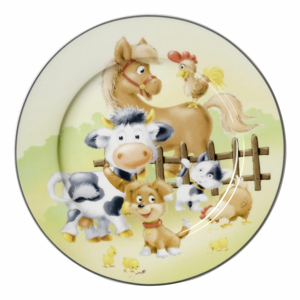 Ritzenhoff & Breker Animals Plate Farm Animals, Children's Plate, Dinner Plate, Children, Porcelain, Ø 19 cm, 428384