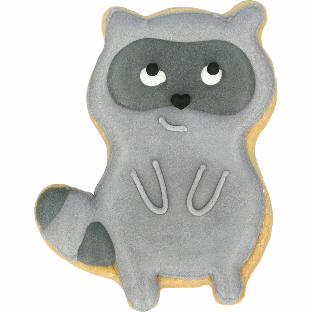 Birkmann cookie cutter raccoon, with internal embossing, cookie cutter, cookie shape, biscuit, biscuits, stainless steel, 7 cm, 199828