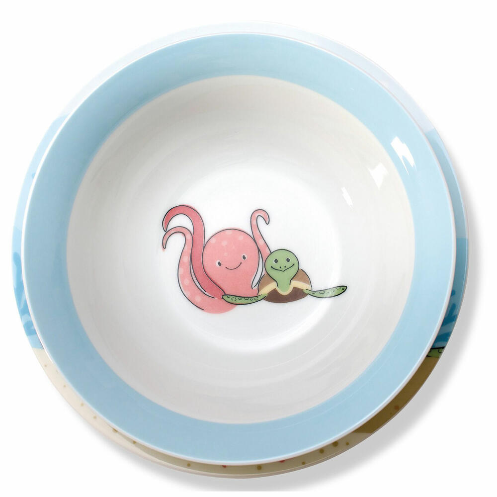 Ritzenhoff & Breker Unterwasserwelt Kinderset, 3-tlg., Becher, Schale, Teller, Geschirr, Kinder, Porzellan, 426472