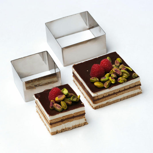 Comas Kitchen Mold Set for Garnishing Square, 6-piece, Garnishing Rings, Stainless Steel, 6/7/8/10/12 cm, 7450