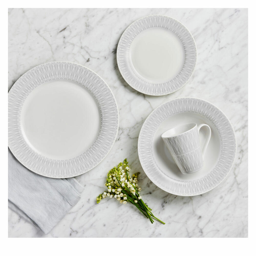 Maxwell & Williams ZENITH Dinner-Set, 16-tlg., Tafelservice, Tafelset, in Geschenkbox, Porzellan, Grau, II0109