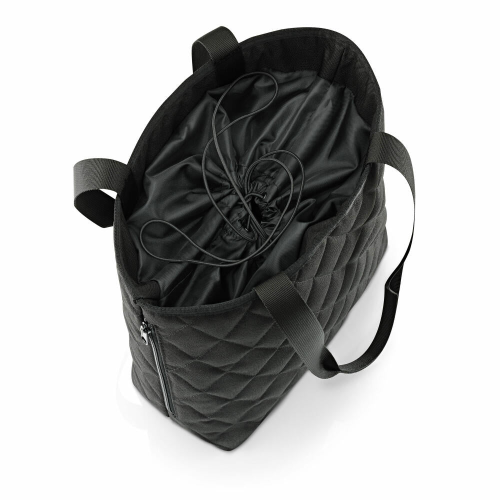 reisenthel classic shopper M, Tragetasche, Einkaufstasche, Schultertasche, Handtasche, Rhombus Black, 8 L, DH7059