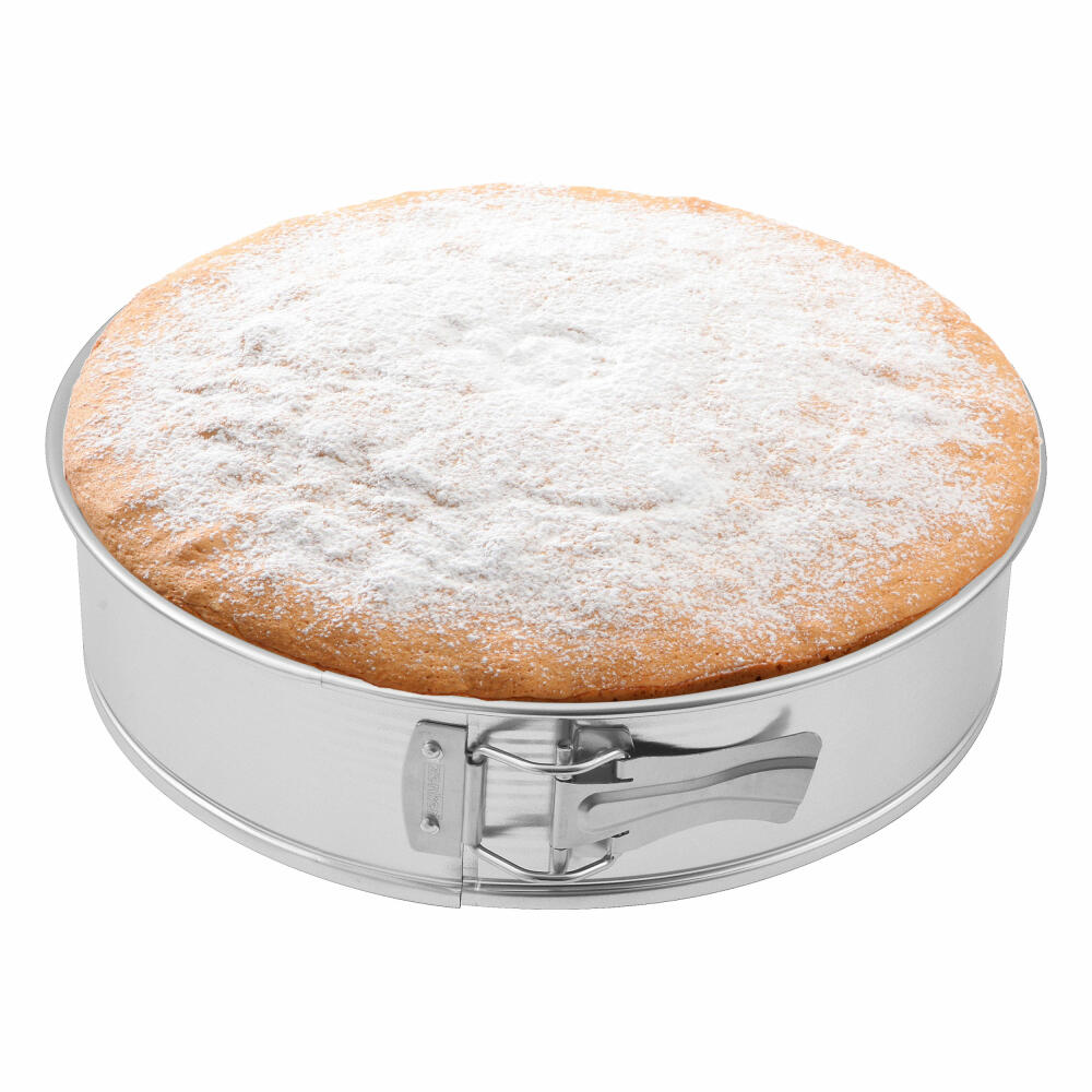 Zenker Silver Springform mit Flachboden, Spring Form, Backform, Kuchenform, Weißblech Verzinnt, Silber, Ø 26 cm, 6803