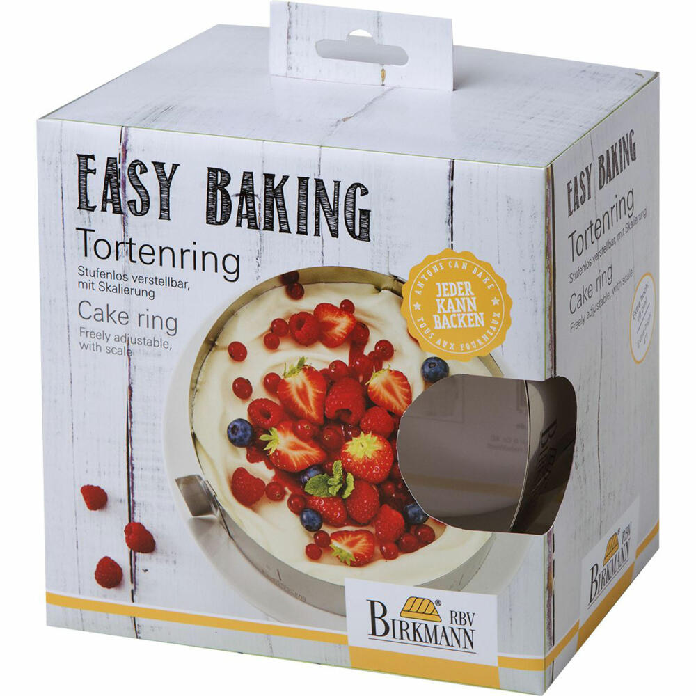 Birkmann Easy Baking Tortenring, Torten Ring, Kuchenring, Backzubehör, Federbandstahl, 10 cm, 429314